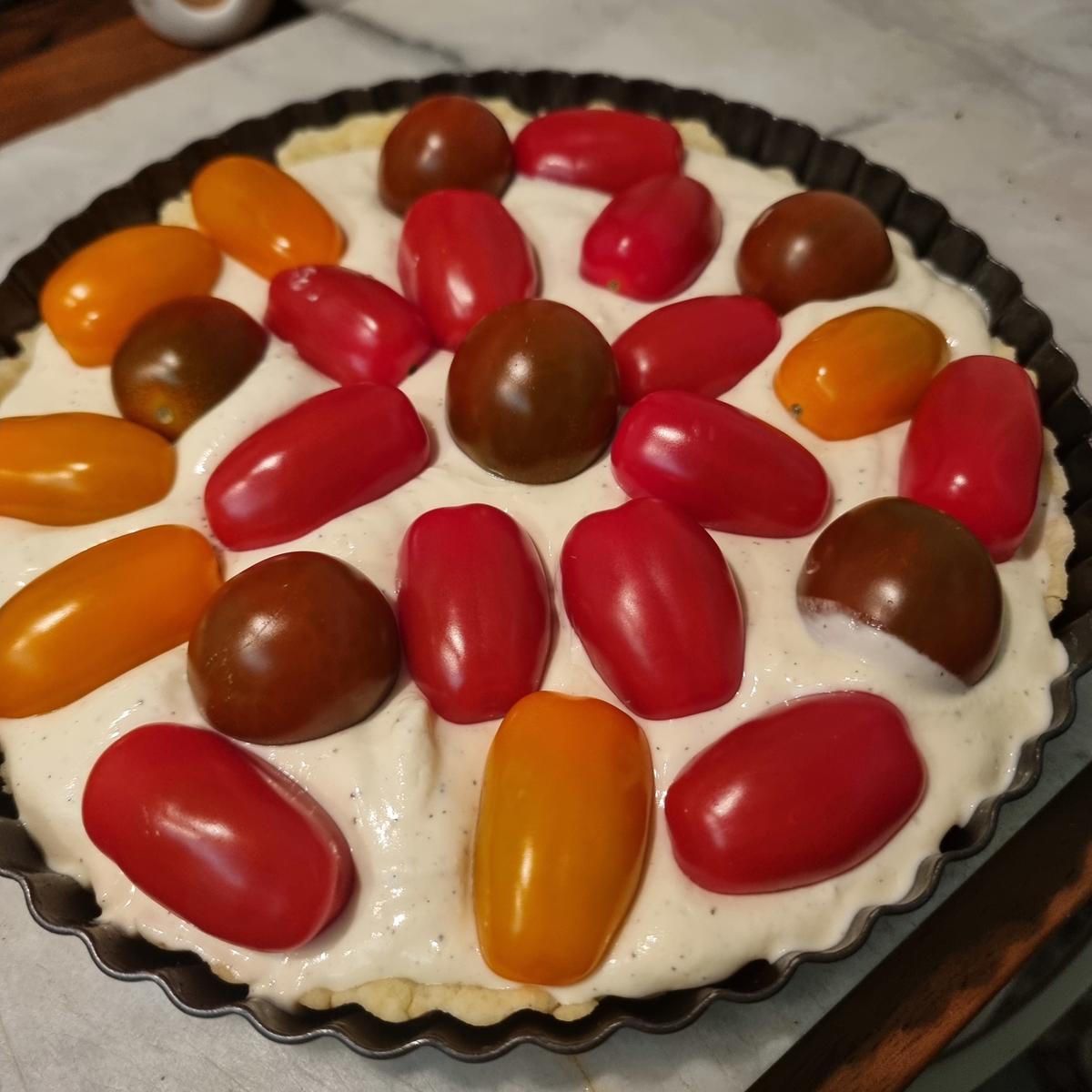Frischkäse-Tomaten-Tarte - Rezept - Bild Nr. 17453