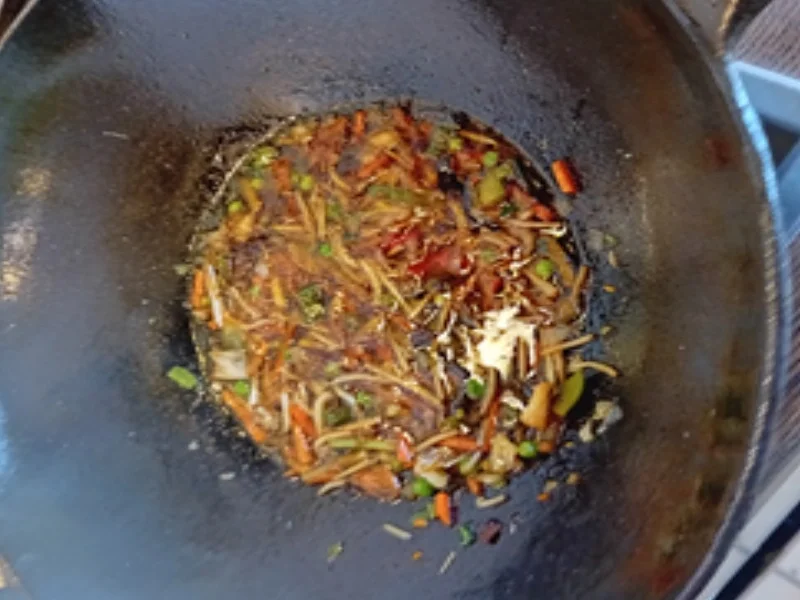 Wok mit Gemüsemix, Glasnudeln, Tofu und Jasmin-Reis - Rezept - Bild Nr. 9