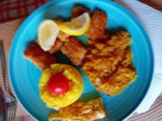 Krosse Fischstäbchen mit Curry-Sauerkraut und Kartoffelstampf - Rezept - Bild Nr. 17455