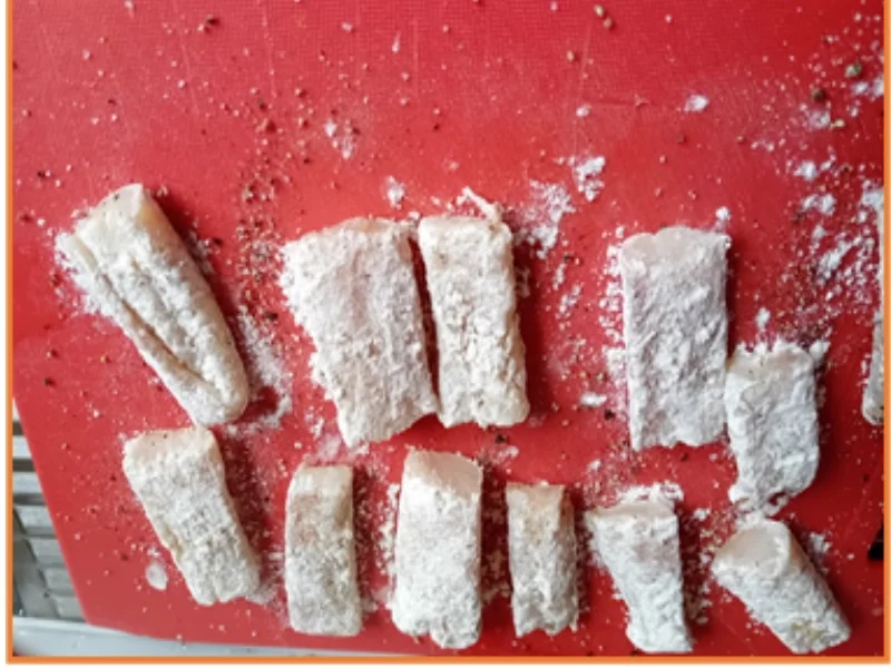 Rezept: Krosse Fischstäbchen mit Curry-Sauerkraut und Kartoffelstampf Bild Nr. 17459 Krosse Fischstäbchen mit Curry-Sauerkraut und Kartoffelstampf - Rezept - Bild Nr. 17459