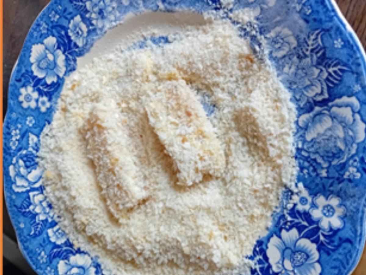 Krosse Fischstäbchen mit Curry-Sauerkraut und Kartoffelstampf - Rezept - Bild Nr. 17460