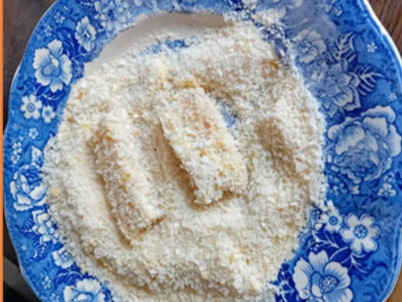 Rezept: Krosse Fischstäbchen mit Curry-Sauerkraut und Kartoffelstampf Bild Nr. 17460 Krosse Fischstäbchen mit Curry-Sauerkraut und Kartoffelstampf - Rezept - Bild Nr. 17460