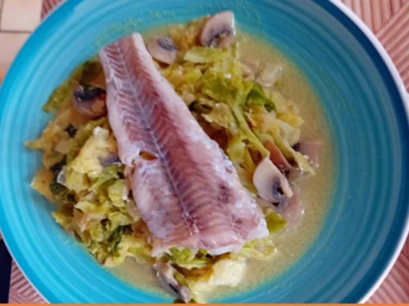 Rezept: Seelachsfilet auf Wirsingbett Bild Nr. 17455 Seelachsfilet auf Wirsingbett - Rezept - Bild Nr. 17455