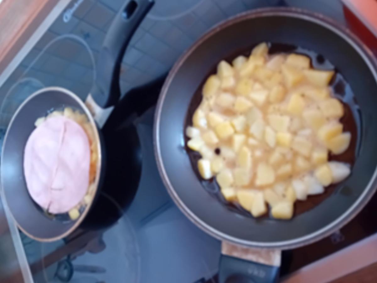 Kartoffel-Ei-Mozzarella-Schinken-Pfanne - Rezept - Bild Nr. 5