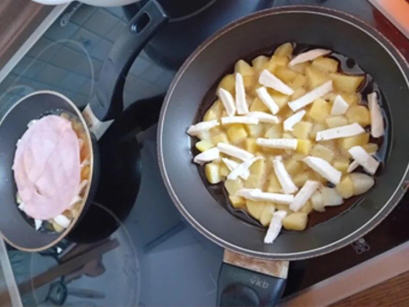 Kartoffel-Ei-Mozzarella-Schinken-Pfanne - Rezept - Bild Nr. 6