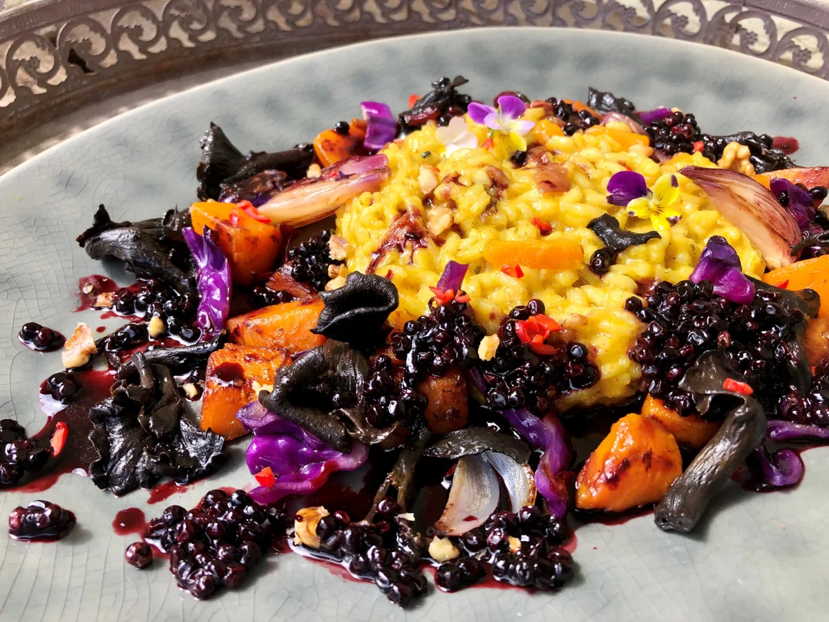 Kürbisrisotto mit Herbsttrompeten - Rezept - Bild Nr. 17455