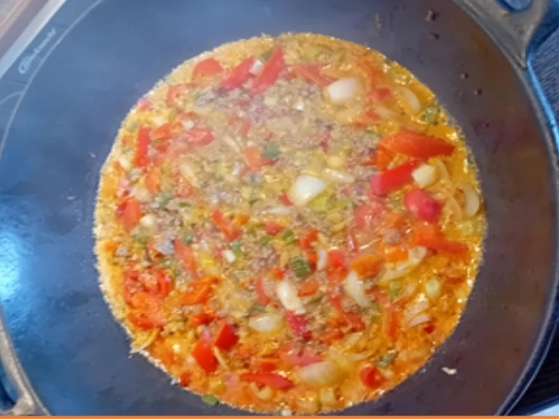 Curry-Rinderhackfleisch-Paprika-Zwiebel-Wok mit Basmatireis - Rezept - Bild Nr. 15