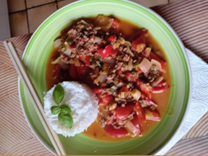 Curry-Rinderhackfleisch-Paprika-Zwiebel-Wok mit Basmatireis - Rezept - Bild Nr. 19