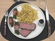 Roastbeef mit Trüffel Tagliatelle und Speckbohnen - Rezept - Bild Nr. 2