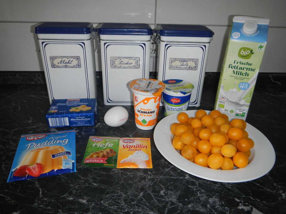Mirabellen-Pudding-Kuchen - Rezept - Bild Nr. 17468