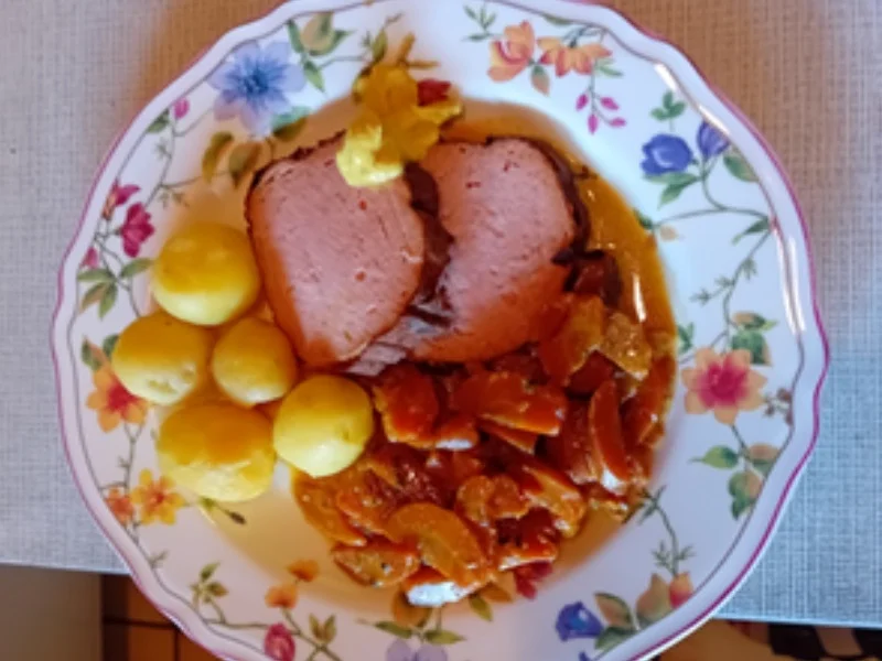 Rezept: Leberkäse mit pikanten Honig-Sahne-Möhren und Pellkartoffel-Drillingen Bild Nr. 2 Leberkäse mit pikanten Honig-Sahne-Möhren und Pellkartoffel-Drillingen - Rezept - Bild Nr. 2