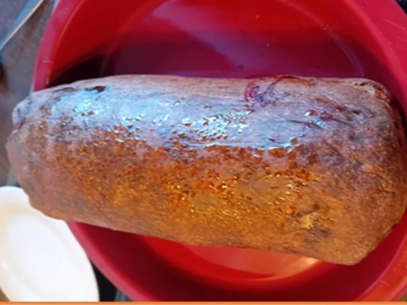 Rezept: Leberkäse mit pikanten Honig-Sahne-Möhren und Pellkartoffel-Drillingen Bild Nr. 4 Leberkäse mit pikanten Honig-Sahne-Möhren und Pellkartoffel-Drillingen - Rezept - Bild Nr. 4