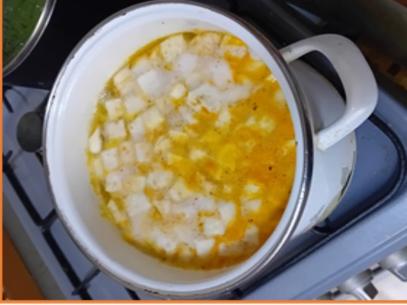 Panierte Kabeljaufilets mit Butter-Buschbohnen und Sellerie-Kartoffelstampf - Rezept - Bild Nr. 5