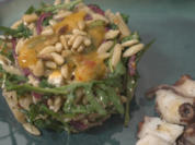 Pulpo mit Knoblauch, Orzo-Rucola-Salat mit Zitronen-Honig-Vinaigrette - Rezept - Bild Nr. 2