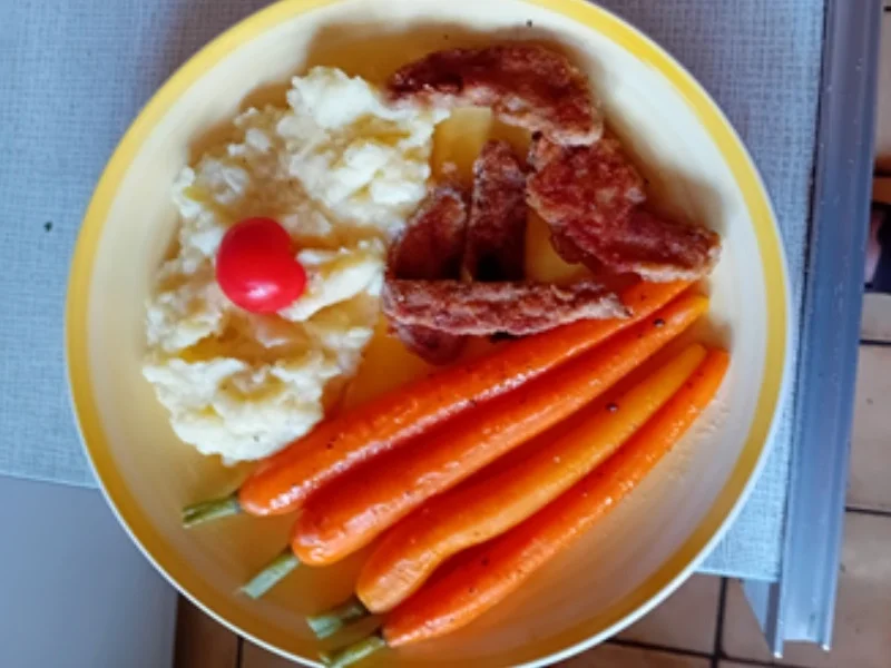 Steinpilzschnitzel mit Honig-Bundmöhren und Buttermilch-Kartoffelstampf - Rezept - Bild Nr. 2