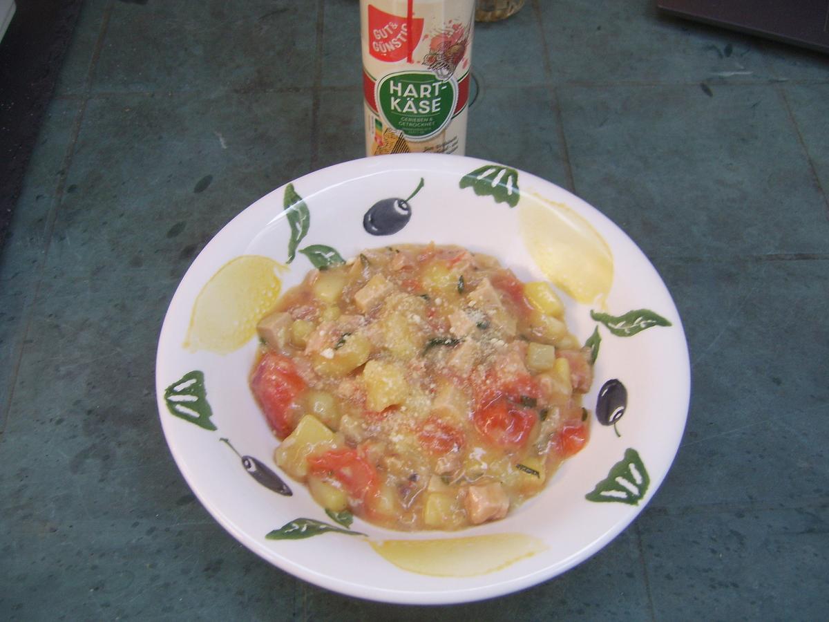 Bratkartoffelwürfel mit Würzfleisch - Rezept - Bild Nr. 17499