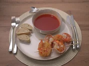 Zweierlei Garnelen mit Tomaten-Weißweinsud & Baguette - Rezept - Bild Nr. 17501