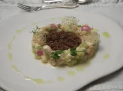 Saiblingsceviche auf Schwarzbrotcrumble und Apfel-Mayonnaise - Rezept - Bild Nr. 2