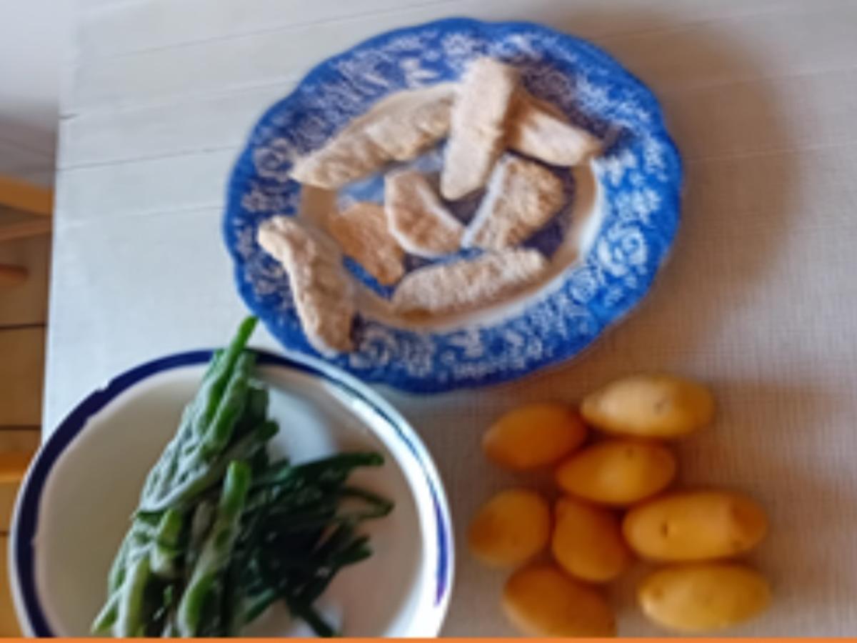 Steinpilz-Schnitzel mit Butter-Buschbohnen und Kümmel-Drillingen - Rezept - Bild Nr. 3
