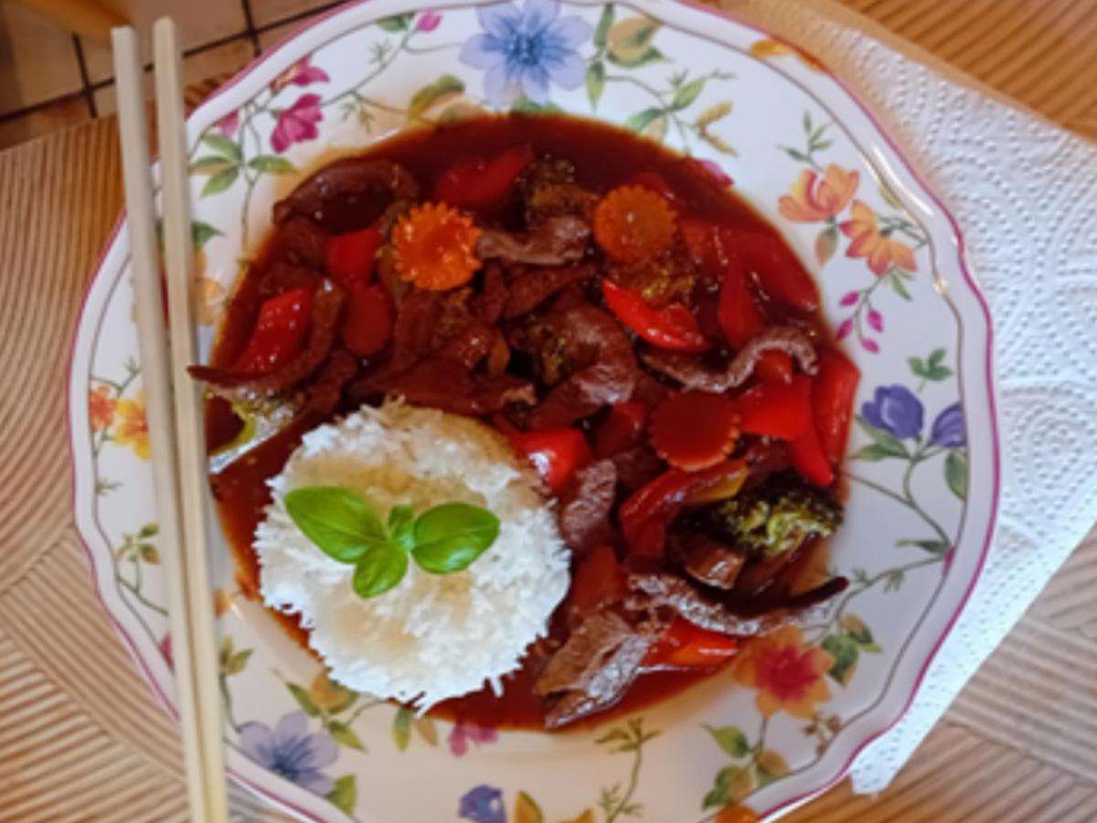 Hüftsteak-Gemüse-Wok mit Basmatireis - Rezept - Bild Nr. 13