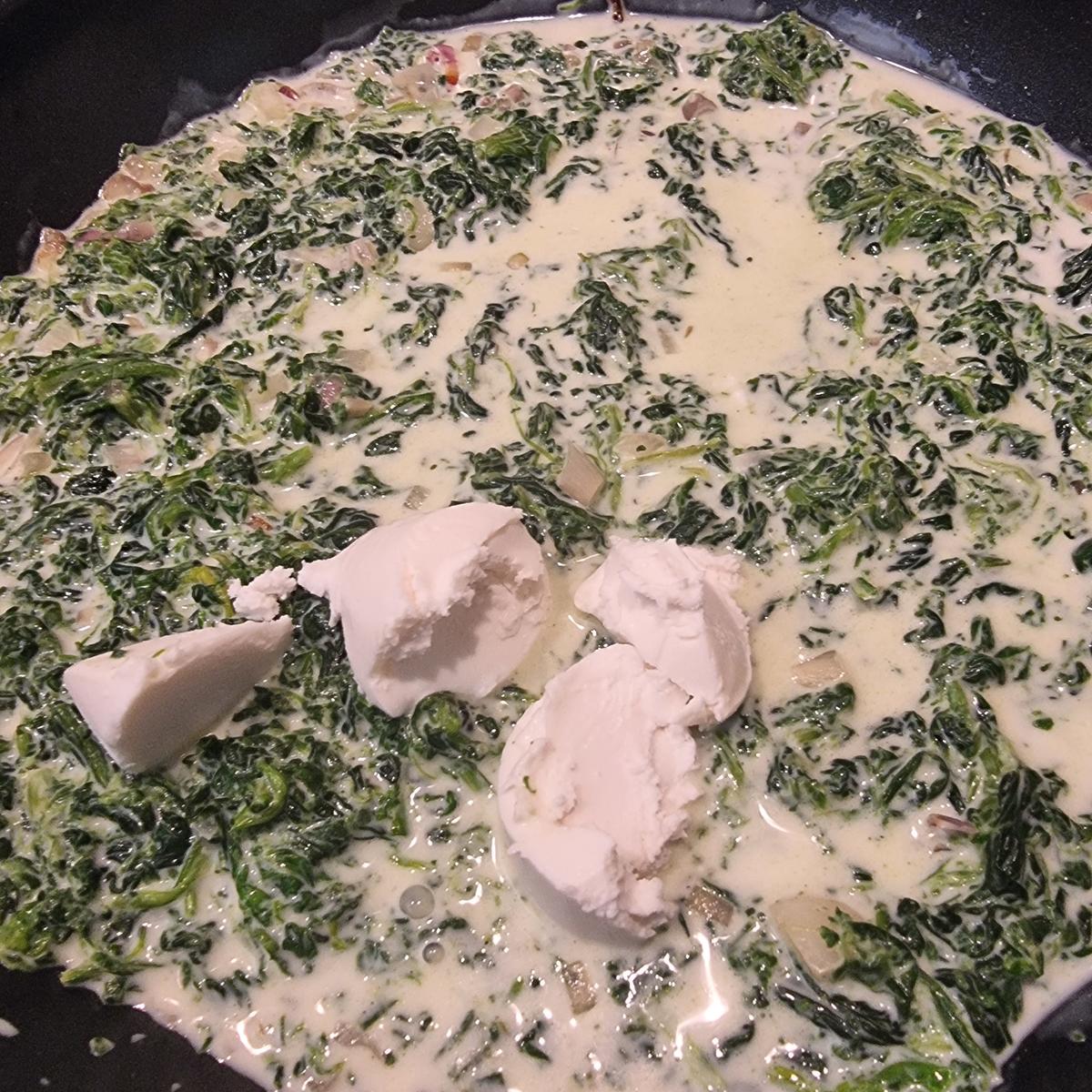 Spaghetti mit Spinat-Ziegenkäse -Sahne - Rezept - Bild Nr. 17511