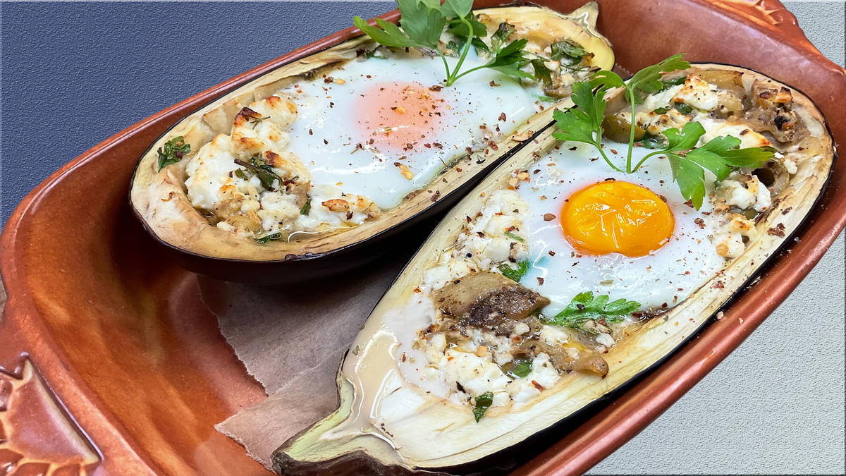Gebackene Aubergine ???? mit Feta und Ei - Rezept - Bild Nr. 17507