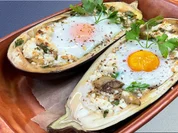 Gebackene Aubergine mit Feta und Ei - Rezept - Bild Nr. 17507