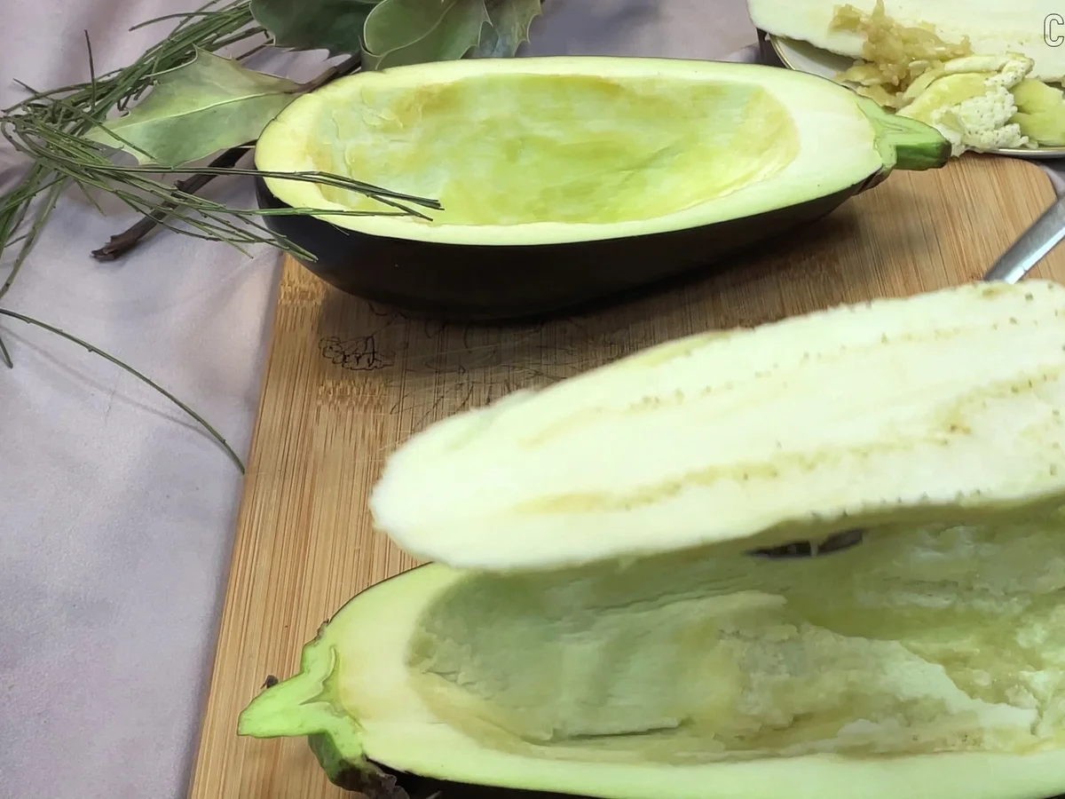 Gebackene Aubergine mit Feta und Ei - Rezept - Bild Nr. 17508