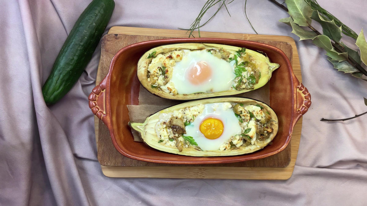 Gebackene Aubergine ???? mit Feta und Ei - Rezept - Bild Nr. 17513