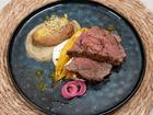 Harissa-Steak auf Minz-Pesto mit Grillkartoffeln, Auberginen-Creme und Spitzkohl - Rezept - Bild Nr. 17507