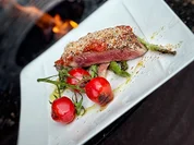 Ribeye aus dem Heu mit grünen Bohnen, Tomate und Spinat (Detlef Steves) - Rezept - Bild Nr. 17507