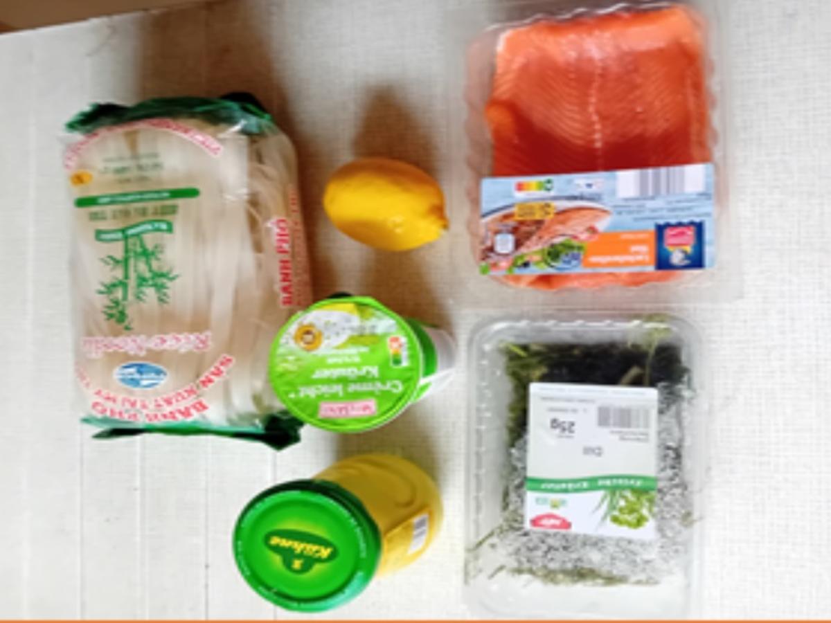 Lachs mit Zitronensauce und Reisbandnudeln - Rezept - Bild Nr. 17516
