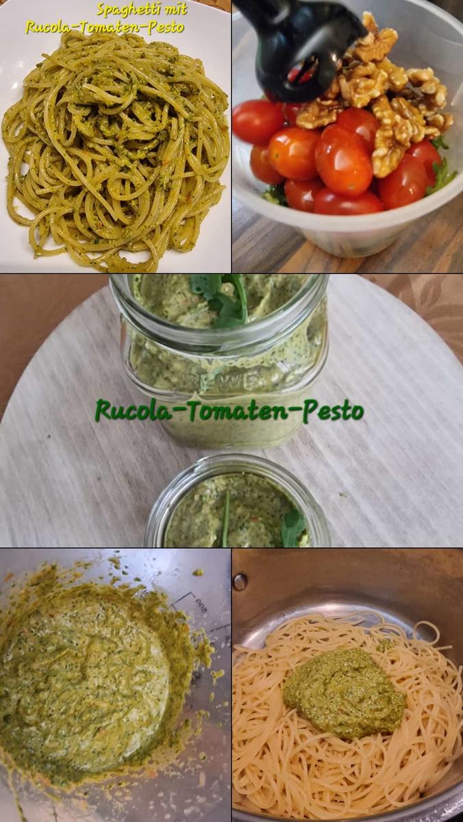 Spaghetti mit Rucola-Tomaten-Pesto - Rezept - Bild Nr. 17515