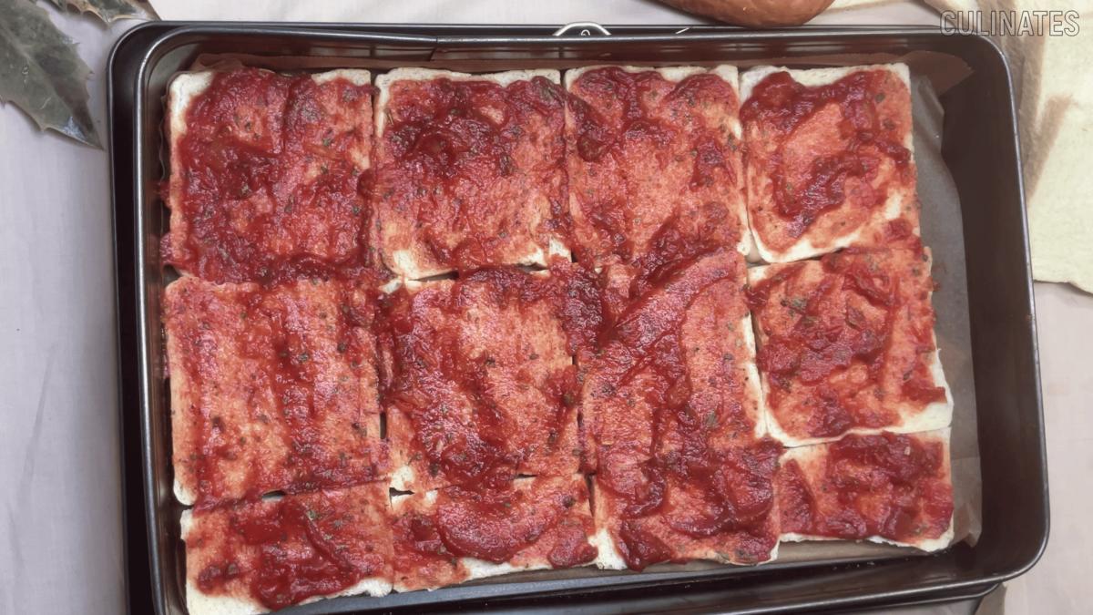 Pizza aus Toastbrot mit Wurst - Rezept - Bild Nr. 17518