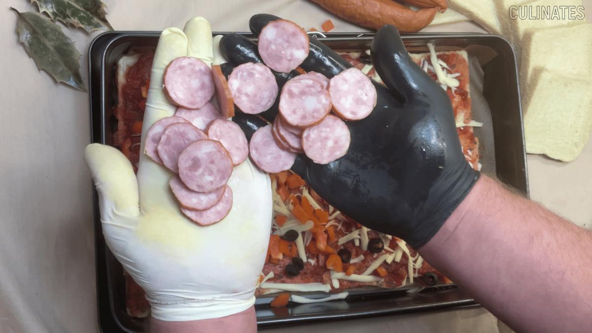 Pizza aus Toastbrot mit Wurst - Rezept - Bild Nr. 17520