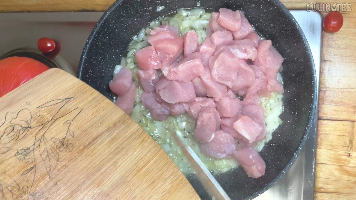 Rezept: Kürbis Rezept. Cremiges Hähnchen mit Kürbis Bild Nr. 17520 Kürbis Rezept. Cremiges Hähnchen mit Kürbis - Rezept - Bild Nr. 17520