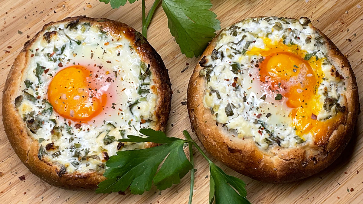 Brötchen mit Hüttenkäse und Ei! - Rezept - Bild Nr. 17517