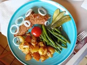 Herzhafte Bratkartoffeln mit grünen Bohnen und Bratheringsfilet - Rezept - Bild Nr. 17518