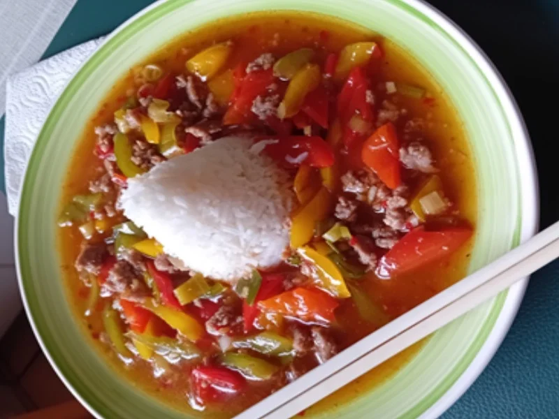 Hackfleisch mit Paprikamix in scharfer Sauce mit Basmatireis - Rezept - Bild Nr. 2