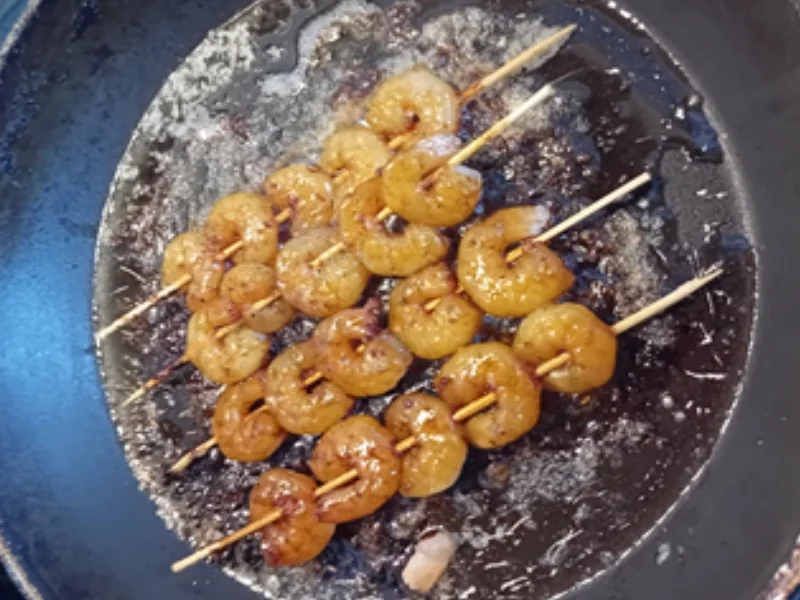 Möhren-Kürbis-Creme-Suppe mit Garnelenspieß - Rezept - Bild Nr. 17529