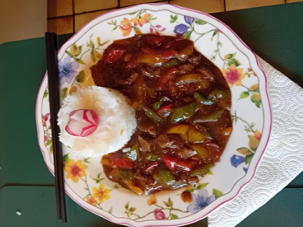Hähnchenleber mit Paprikamix und Basmatireis - Rezept - Bild Nr. 17542
