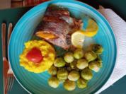 Lachsforelle mit Rosenkohl und Kartoffelstampf - Rezept - Bild Nr. 2