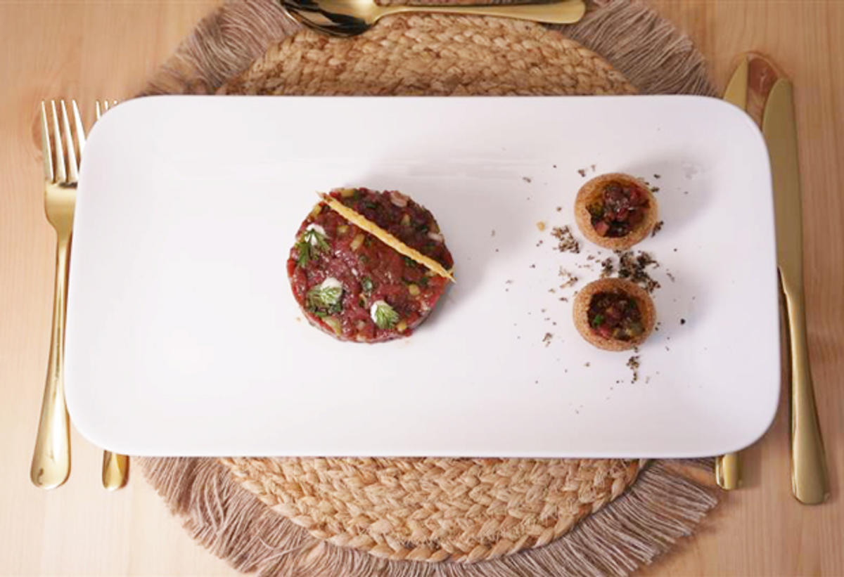 Bisonfilet Tatar klassisch und mit Pani Puri dazu Trüffel - Rezept - Bild Nr. 17533