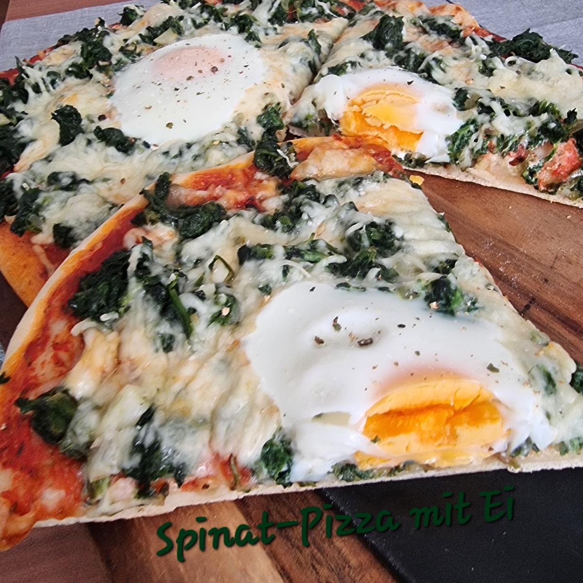 Spinat-Pizza mit Ei - Rezept - Bild Nr. 17539