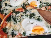 Spinat-Pizza mit Ei - Rezept - Bild Nr. 17539
