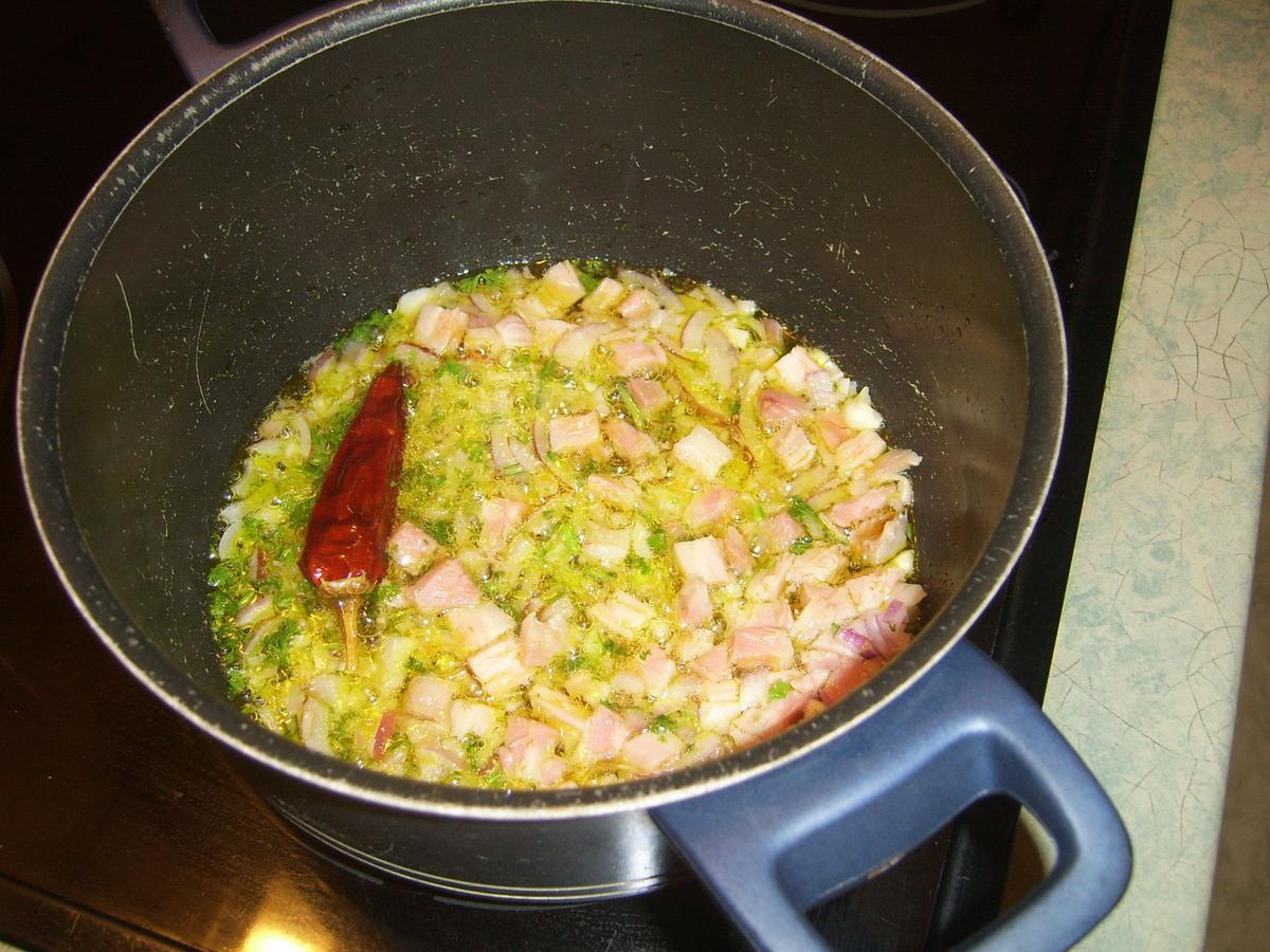 Specknudeln mit Tomate und Champignons - Rezept - Bild Nr. 17540