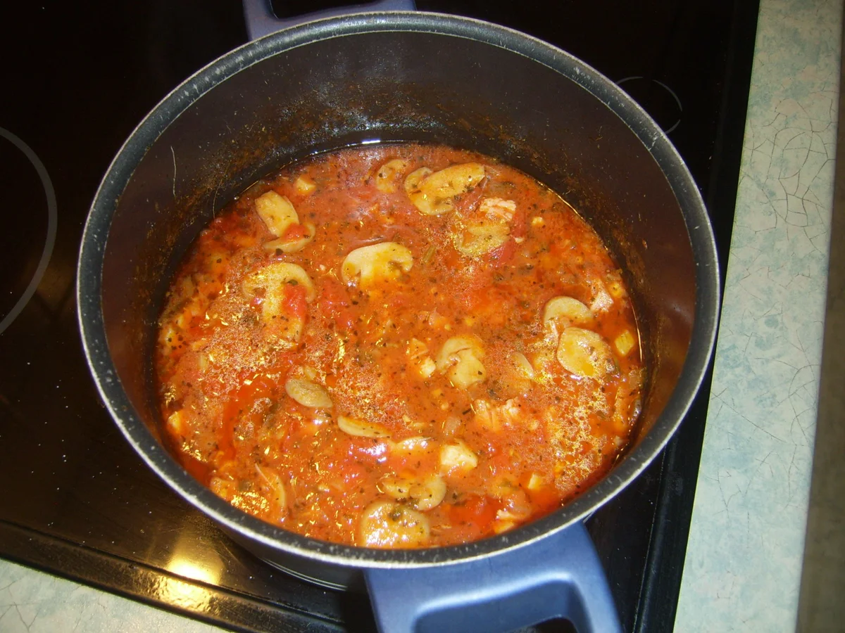 Specknudeln mit Tomate und Champignons - Rezept - Bild Nr. 17544