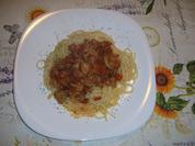 Specknudeln mit Tomate und Champignons - Rezept - Bild Nr. 17545