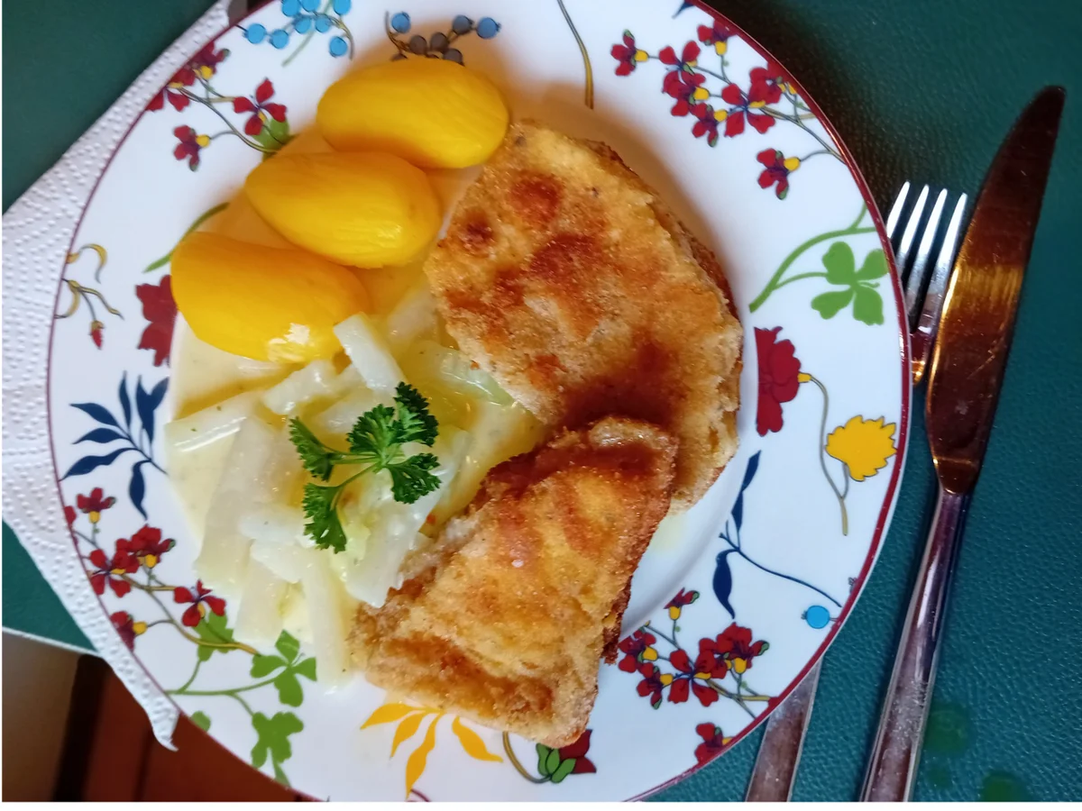 Bovist-Schnitzel mit Rahm-Kohlrabi und Drillingen - Rezept - Bild Nr. 13