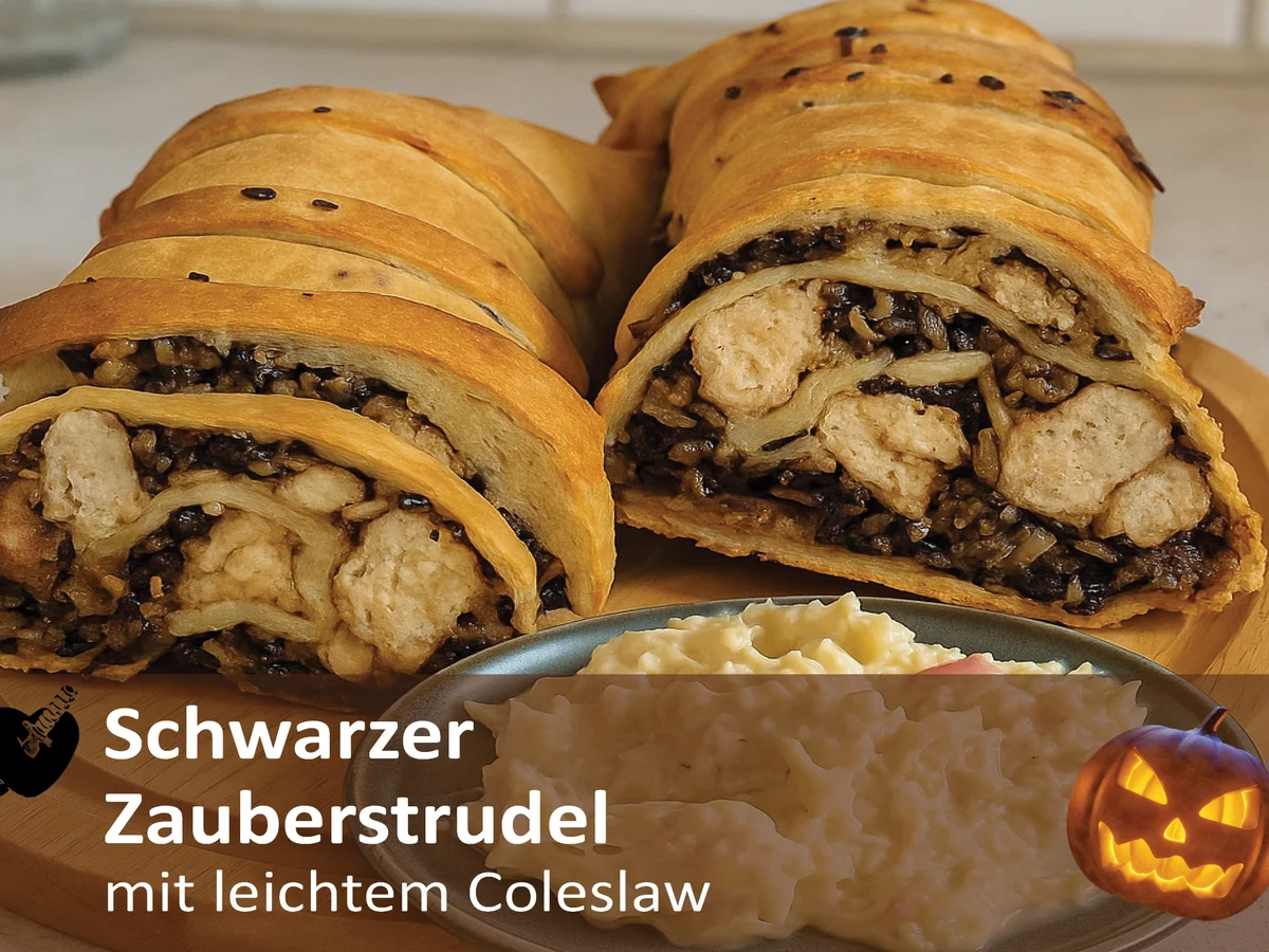 Schwarzer Zauberstrudel mit leichtem Coleslaw - Rezept - Bild Nr. 17574
